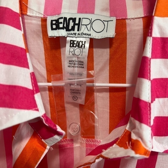 New Beach Riot x Revolve  Alexa Striped Button-Up Shirt./ Cover Up, New w/o tags - Picture 4 of 4